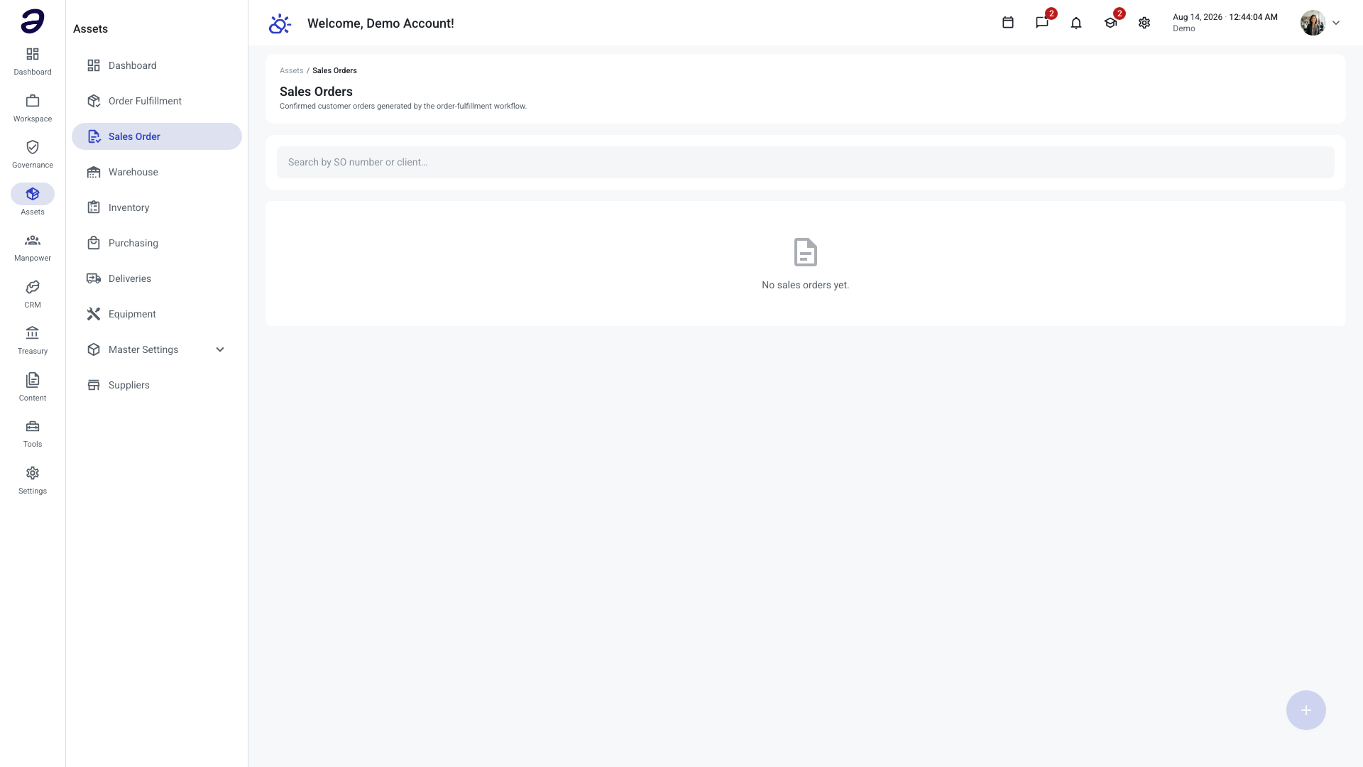 Assets - Sales Order register